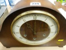 Polished mantel clock