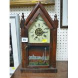 American steeple shaped mantel clock