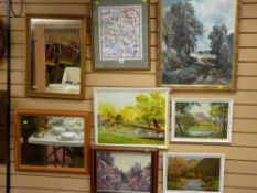 Parcel of paintings, prints and mirrors