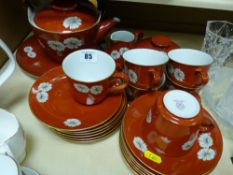 Parcel of Noritake rust ground floral teaware etc