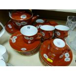 Parcel of Noritake rust ground floral teaware etc