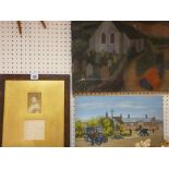 Victorian photograph, an OLIVER oil on canvas and B G SMITH painting on board - railway station