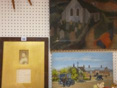 Victorian photograph, an OLIVER oil on canvas and B G SMITH painting on board - railway station