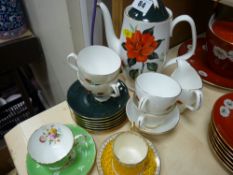 Royal Albert 'Tahiti' part coffee set and two small cups and saucers