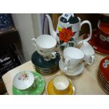 Royal Albert 'Tahiti' part coffee set and two small cups and saucers