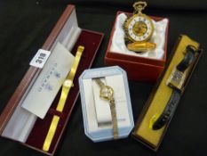 Quantity of lady's boxed wristwatches and a decorative pocket watch