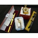 Quantity of lady's boxed wristwatches and a decorative pocket watch