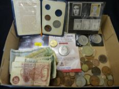 Quantity of collector's coins, currency, Investiture of Wales first day cover etc