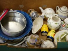 Box of mixed porcelain including stein, eggshell teaware etc