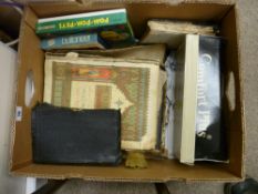 Box of maps, games and an old Bible