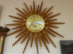 Sunburst clock by Anstey & Wilson