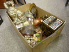 Box of metalware and tinware etc