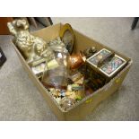 Box of metalware and tinware etc