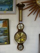 Wall hanging barometer/clock