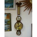 Wall hanging barometer/clock