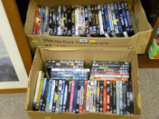 Two boxes with generous quantity of recent DVD titles