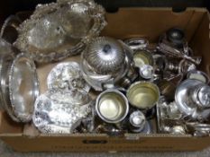 Good quantity of electroplate ware including muffin dish, trays etc