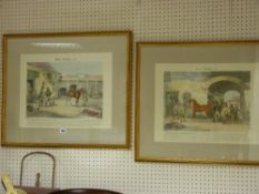 Two framed coloured engravings 'Horse Dealing I' and 'Horse Dealing II' by SCANLON & HARRIS