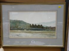 GEOFF BUTTERWORTH good watercolour - Conwy Castle and Bridge from the Deganwy side