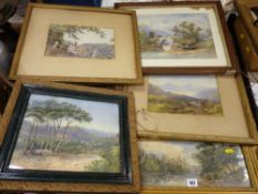 Parcel of framed early 20th Century watercolours and similar items