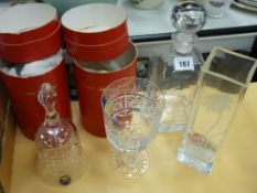 Two Thomas Webb boxed pieces of glassware and similar items