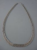 A 925 SILVER MULTI-ROW NECKLACE, 50 cms long, 24 grms