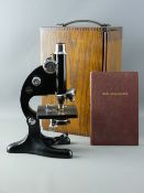 A POLISHED ENCASED BECK MICROSCOPE, model 29, circa 1940s, owned by a medical person and very little