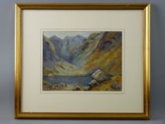 E C CORNISH watercolour - Llyn Idwal, signed and dated 1924, 20 x 27 cms