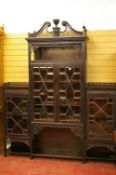 A CIRCA 1900 CHINESE CHIPPENDALE STYLE DISPLAY CABINET, stamped 'Edwards & Roberts', having upper