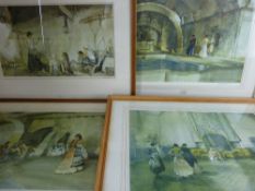 SIR WILLIAM RUSSELL FLINT four coloured prints, three published by Stacey, the fourth unattributed -