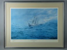 EDWARD D WALKER coloured limited edition 8/50 print - The Royal Charter off the Anglesey coast,