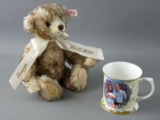 A STEIFF COMMEMORATIVE BEAR produced for the birth HRH Prince George of Cambridge with name and date