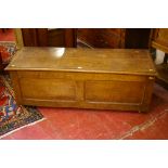 A VICTORIAN POLLARD ELM BLANKET CHEST, the twin plank top with interior label reading 'This box made