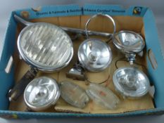 MOTORING INTEREST - five various vintage headlamps by Lucas, Wipak, Raydyot, Hella and Notek