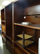 Large Danish Skovby lounge unit with shelves, drawers & internal lighting E/T