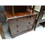 A small vintage chest of two long & and two short drawers (distressed)