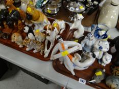 A collection of Lomonoson Russian porcelain animals & figures