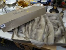 A boxed Rackhams for Harrods Ltd grey mink fur stole & two further similar