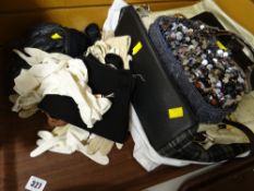 A collection of vintage ladies' gloves & bags