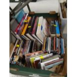 A crate of hardback books mainly cookery, Harry Potter & CDs / DVDs