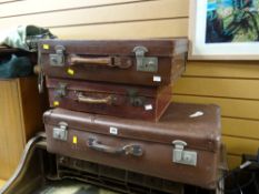 Three items of vintage luggage