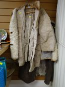 A parcel of vintage sheepskin jackets etc