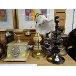 Parcel of various table lamps E/T