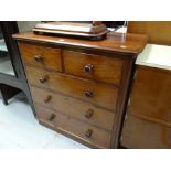 A neat Victorian mahogany chest of three long & two short drawers