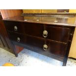 A vintage two-drawer railback wash stand
