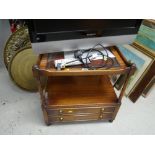 A Bevan Funnell Reprodux two-drawer leather topped mahogany TV stand