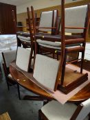 A Danish Skovby extending oval dining table & eight chairs