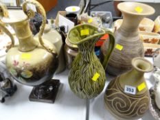 Various studio pottery, stoneware & jugs