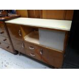 A vintage Formica topped kitchen cabinet