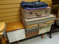 An Ultra cabinet gramophone & sundry items of luggage
